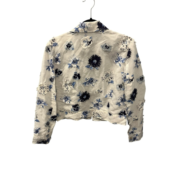 Kelly And Diane NWT Top and Skirt Floral Lace Set Size 10 Blue White Lightweight - Picture 7 of 15